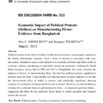 Economic impact of political protests (strikes) on manufacturing firms : evidence from Bangladesh